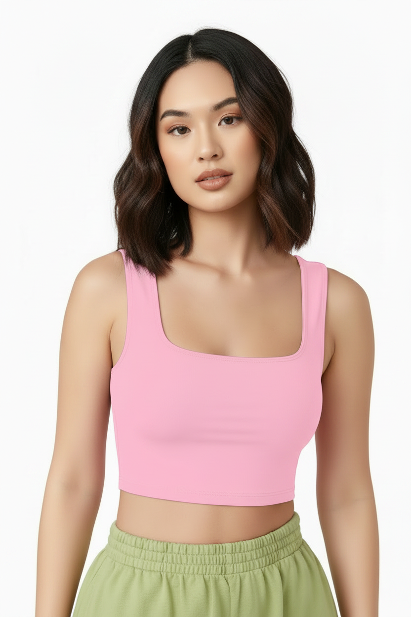 Black Ribbed Crop Top