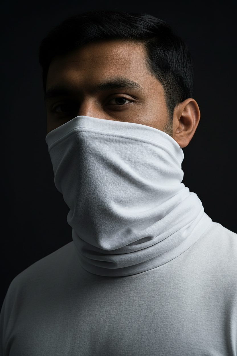 DASILEA Neck Bandana - White - Low Angle