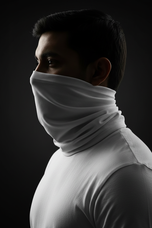 DASILEA Neck Bandana - White - Side Profile