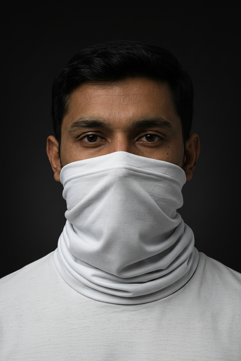 White Cotton Hosiery Neck Gaiter – Editorial