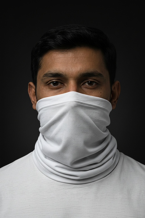 White Cotton Hosiery Neck Gaiter – Editorial